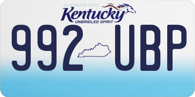 KY license plate 992UBP