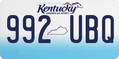 KY license plate 992UBQ