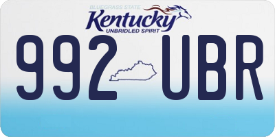 KY license plate 992UBR