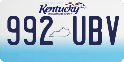 KY license plate 992UBV