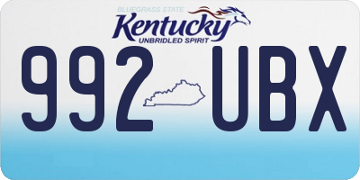 KY license plate 992UBX