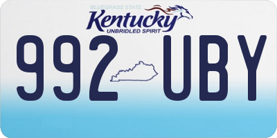 KY license plate 992UBY