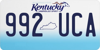 KY license plate 992UCA