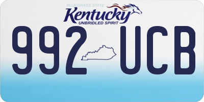 KY license plate 992UCB