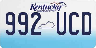 KY license plate 992UCD