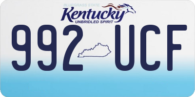 KY license plate 992UCF