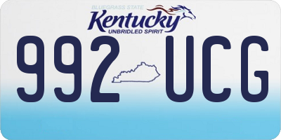 KY license plate 992UCG