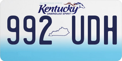 KY license plate 992UDH