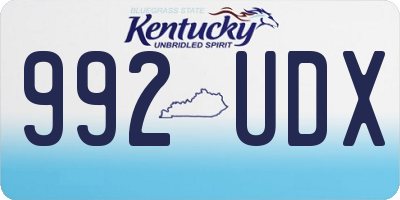 KY license plate 992UDX