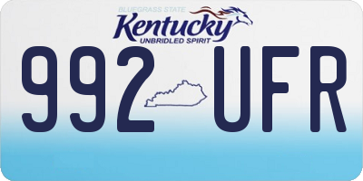 KY license plate 992UFR