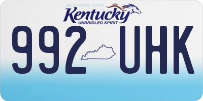 KY license plate 992UHK