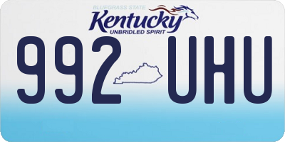 KY license plate 992UHU