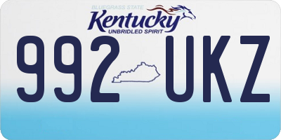 KY license plate 992UKZ
