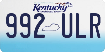 KY license plate 992ULR