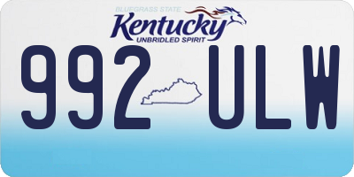 KY license plate 992ULW