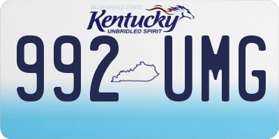 KY license plate 992UMG