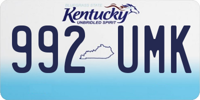 KY license plate 992UMK