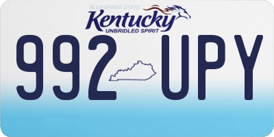 KY license plate 992UPY
