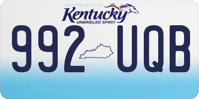 KY license plate 992UQB