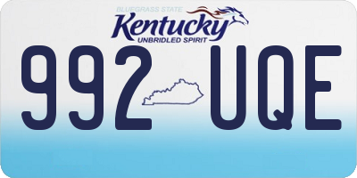 KY license plate 992UQE