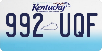 KY license plate 992UQF
