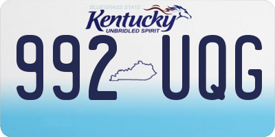 KY license plate 992UQG