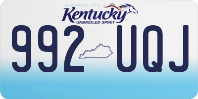KY license plate 992UQJ