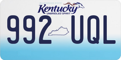 KY license plate 992UQL