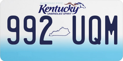 KY license plate 992UQM