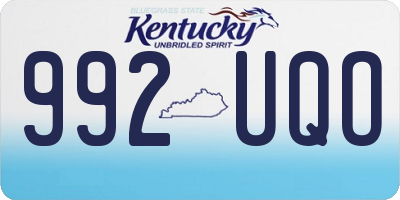 KY license plate 992UQO