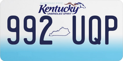 KY license plate 992UQP