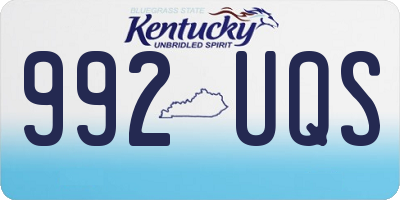 KY license plate 992UQS