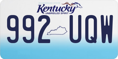 KY license plate 992UQW