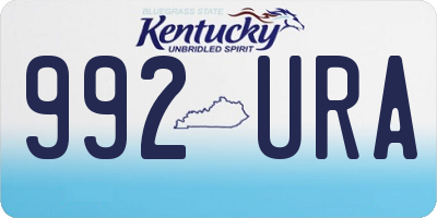 KY license plate 992URA