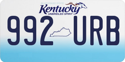 KY license plate 992URB