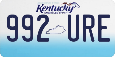 KY license plate 992URE