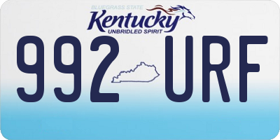KY license plate 992URF