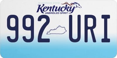 KY license plate 992URI