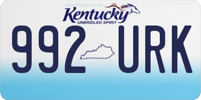 KY license plate 992URK