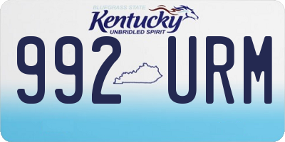 KY license plate 992URM