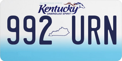 KY license plate 992URN