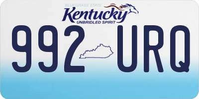 KY license plate 992URQ