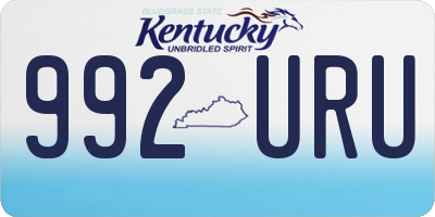 KY license plate 992URU