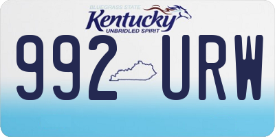 KY license plate 992URW