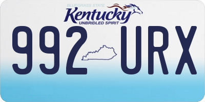KY license plate 992URX