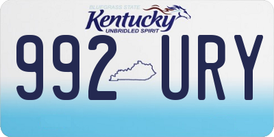 KY license plate 992URY