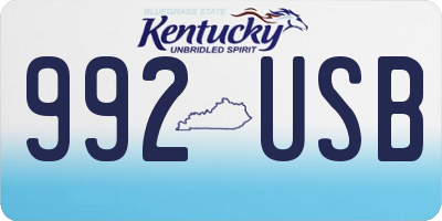 KY license plate 992USB