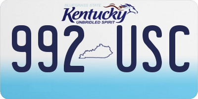 KY license plate 992USC