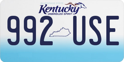 KY license plate 992USE