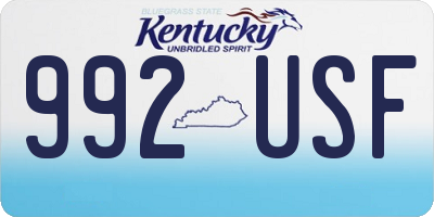 KY license plate 992USF